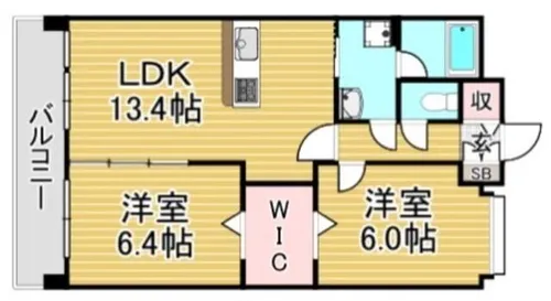 福岡県那珂川市道善3丁目【マンション】の間取り