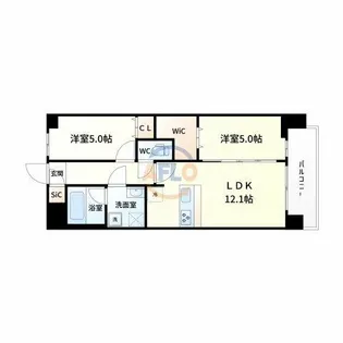 スプランディッド大阪NAMBA LINE【12階】の間取り