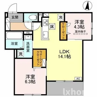 めぞん西田中【2階】の間取り