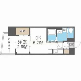 セレニテ谷九プリエ【1004号室】の間取り