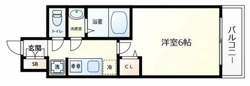 ファステート難波ヴィラント【9階】の間取り
