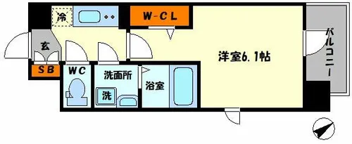 ワールドアイ梅田WEST【11階】の間取り