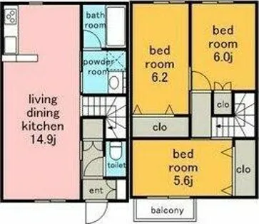 Oak Apt.【1号室】の間取り