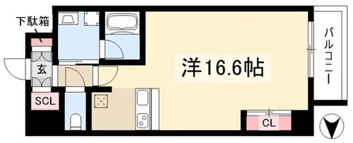 1Rの間取り画像