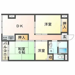第三岩井ハイツ【1階】の間取り