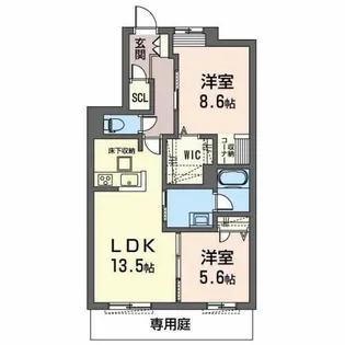 オカバ姫路青山シャーメゾン【1階】の間取り