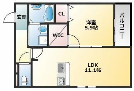 フジパレス山本町【2階】の間取り