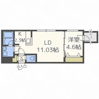 プランドールルノン北1条【4階】の間取り