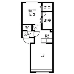 グランメールWEST9【1階】の間取り