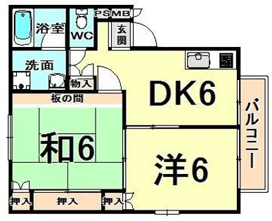 ハイツ安岡【2階】の間取り