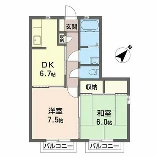ハイム穴師の里【1階】の間取り