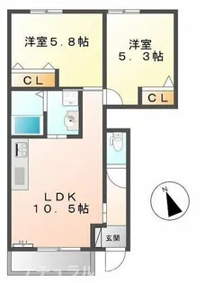 アクア ドルチェ ウーノ【1階】の間取り