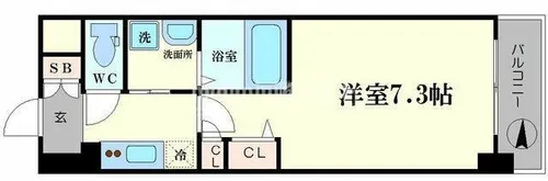 エスリード難波WEST【5階】の間取り
