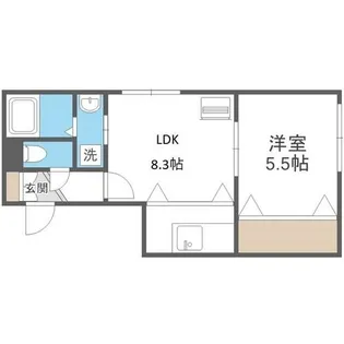 ブランノワールドゥカトル【2階】の間取り