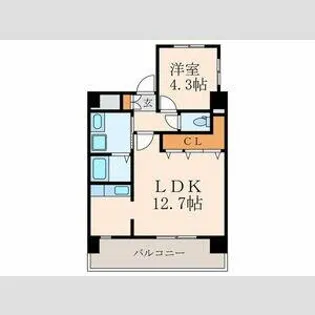 到津エイトフラッグ【8階】の間取り
