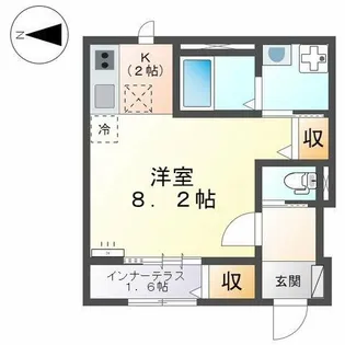 グレイスK東海通【103号室】の間取り