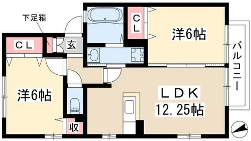 ZONE御剱【205号室】の間取り