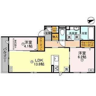 ラ・メゾン・プラム【1階】の間取り