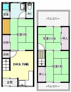 大阪府松原市高見の里6丁目【一戸建】の間取り