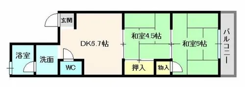 ブルーハイツ塩屋【4階】の間取り