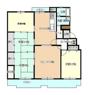 福岡県福岡市東区奈多団地【マンション】の間取り