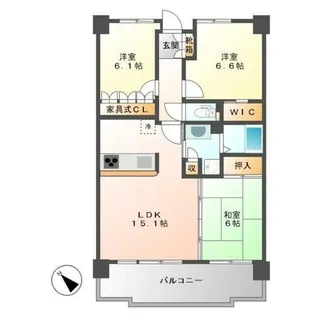 福岡県福岡市中央区平尾2丁目【マンション】の間取り