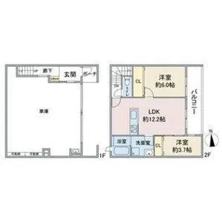 PLUM植田東【1階】の間取り
