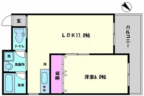 メロディーハイム九条【2階】の間取り