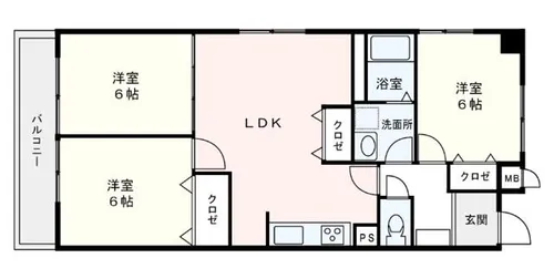 福岡県福岡市中央区小笹1丁目【マンション】の間取り