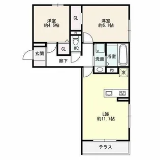 フェリーチェ明石大久保【3階】の間取り