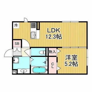 Brama甲東【2階】の間取り