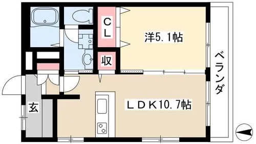 レジデンス八竜【202号室】の間取り