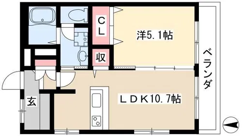 レジデンス八竜【202号室】の間取り