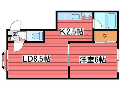 セトル西岡Ⅱ【205号室】の間取り