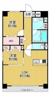ビビアンパレス桜川公園【7階】の間取り