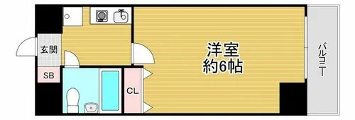 レスポワール難波南【9階】の間取り