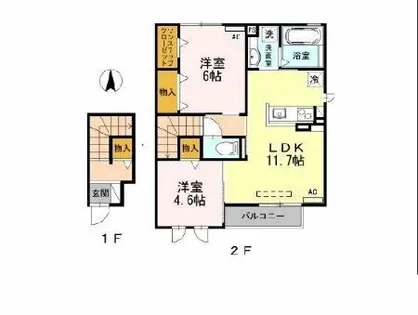 ボヌール【2階】の間取り