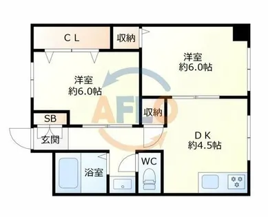 マルビシマンション天満【4階】の間取り