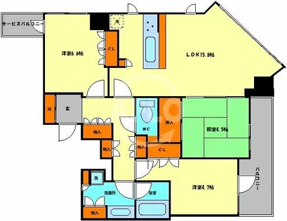 パークタワー北浜【38階】の間取り