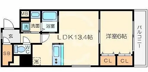 S-RESIDENCE 学園坂【10階】の間取り