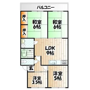エメラルドハイツ大里Ⅰ【505号室】の間取り