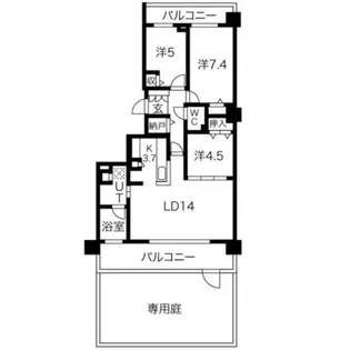 クレアシティ山の手3条【1階】の間取り