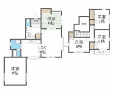 北海道北広島市大曲末広2丁目【一戸建】の間取り
