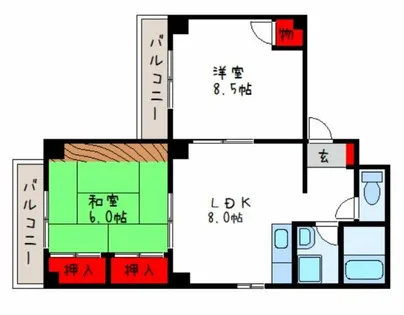 サンハイツ【1階】の間取り
