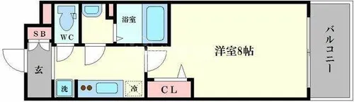 プレサンス心斎橋ソレイユ【15階】の間取り