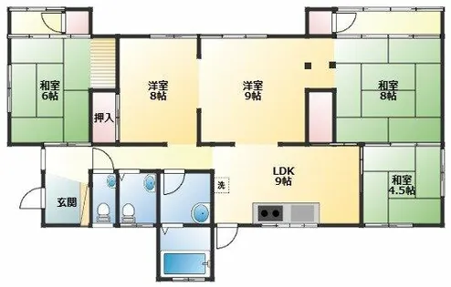 大阪府羽曳野市羽曳が丘西1丁目【一戸建】の間取り