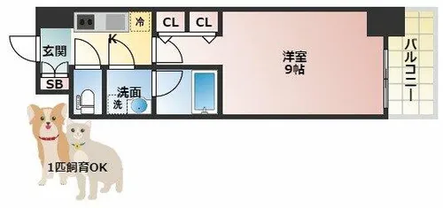 スプランディッド淀屋橋DUE【12階】の間取り