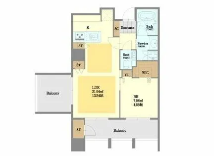 1LDKの間取り画像