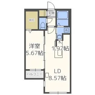シャトーライフ近代美術館前1【2階】の間取り