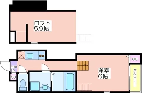 ハーモニーテラス墨江【103号室】の間取り